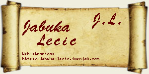 Jabuka Lečić vizit kartica